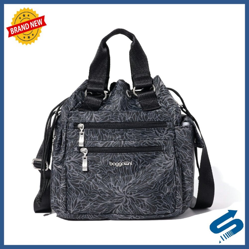 Drawstring Crossbody Bag With Key Leash & Privacy Pocket